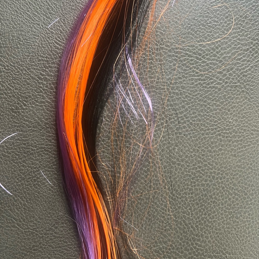 Halloween Bat Hair Clip with Orange and Purple Streaks - Picture 3 of 4